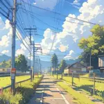 120 Hình Nền Phong Cảnh Anime Cho Điện Thoại với bầu trời mây dày và ánh sáng dịu rất cuốn mắt