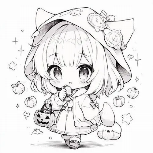 BST 92 Tranh Tô Màu Chibi Cute đơn giản nét to dễ tô bé nào cũng mê